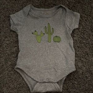 Gray and Green Cactus Bodysuit One Piece